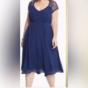 Torrid Chiffon Lace Yoke Party Cocktail Midi Dress Size 24